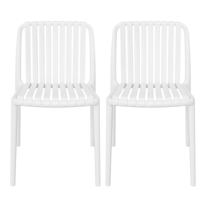 WestinTrends Outdoor Stackable Polypropylene Plastic Dining Side Chairs (Set of 2)
