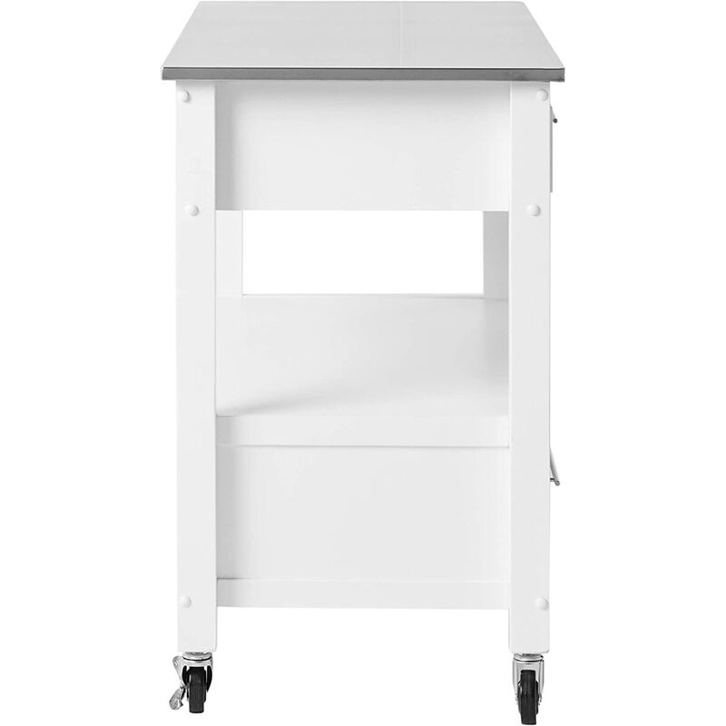 Ottawa Kitchen Cart, Stainless Steel & White