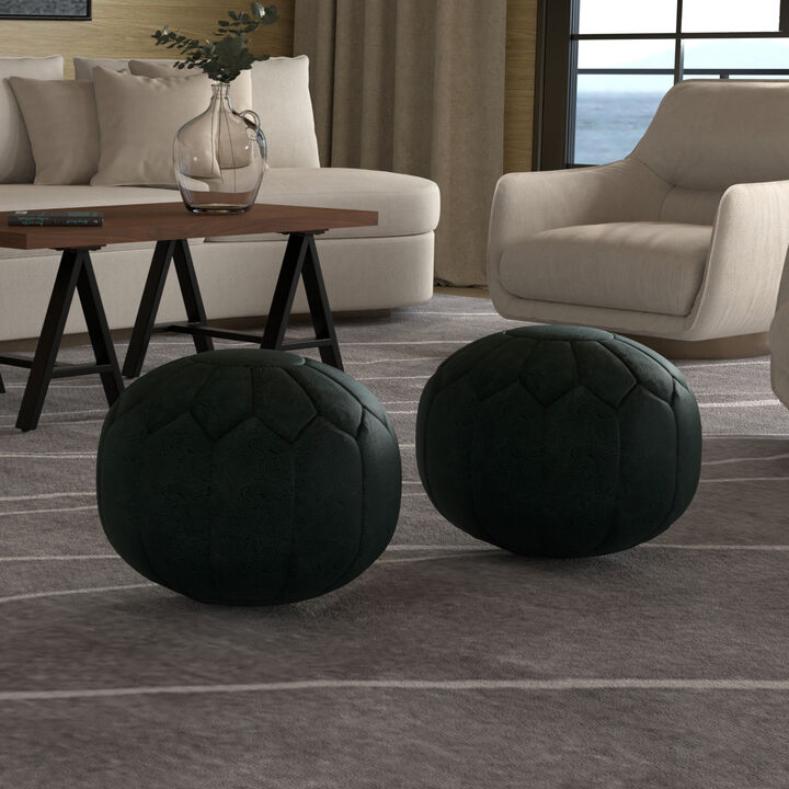 Simpli Home Drury Round Pouf
