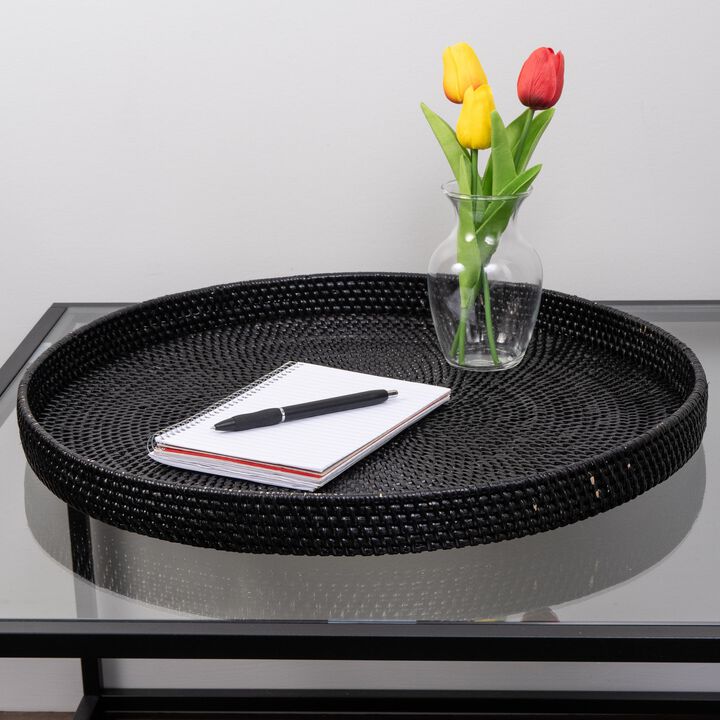 Saboga Home&trade; Round Serving / Ottoman Tray