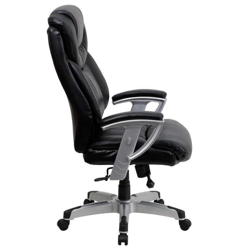 HERCULES Series Big & Tall 400 lb. Rated Black Fabric Executive Ergonomic Office Chair with Silver Adjustable Arms image number 8