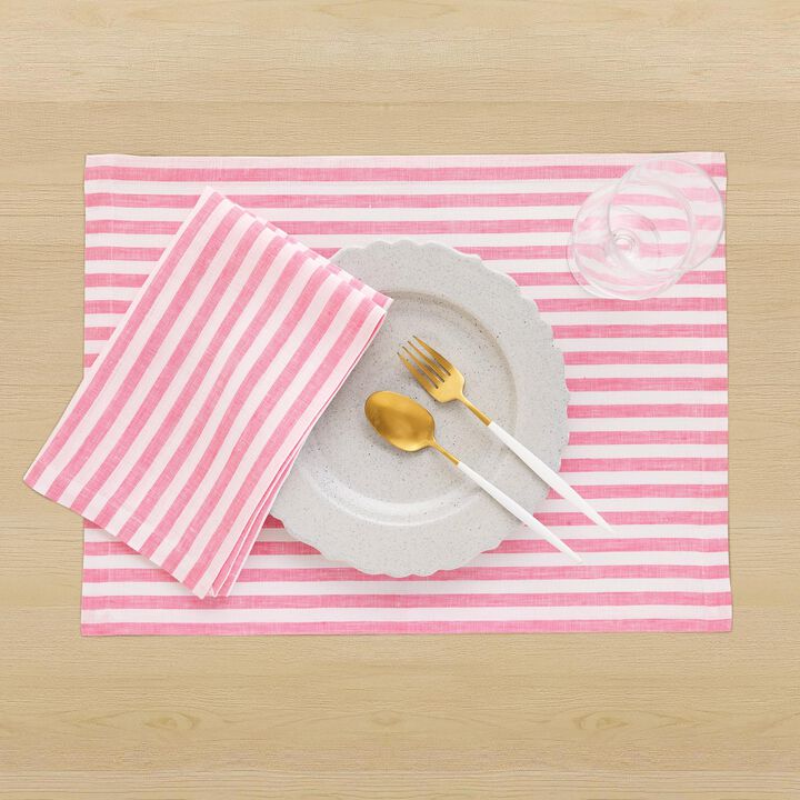 Linen Dinner Napkins - Amalfi Stripe