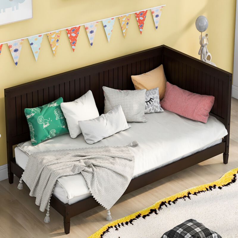 Whisen Classic Design Wood Daybed, Sofa Bed with Backrset and Unique Armrset image number 3