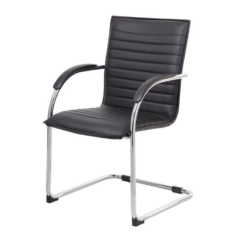 Neni Office Chair Set of 2, Foam Fill Vinyl, Chrome Cantilever image number 6