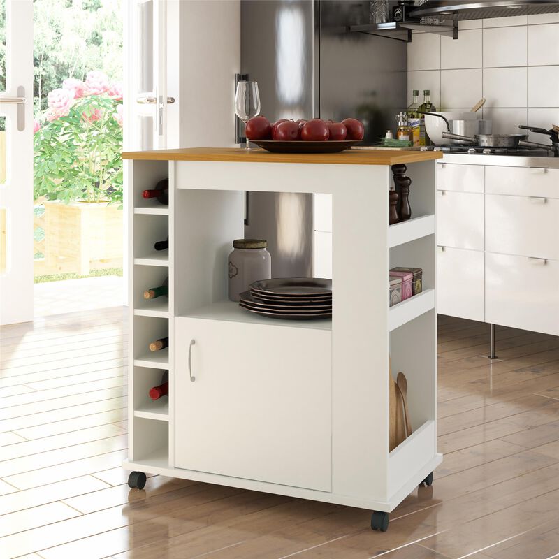 Williams Kitchen Island Microwave Cart with Rolling Casters