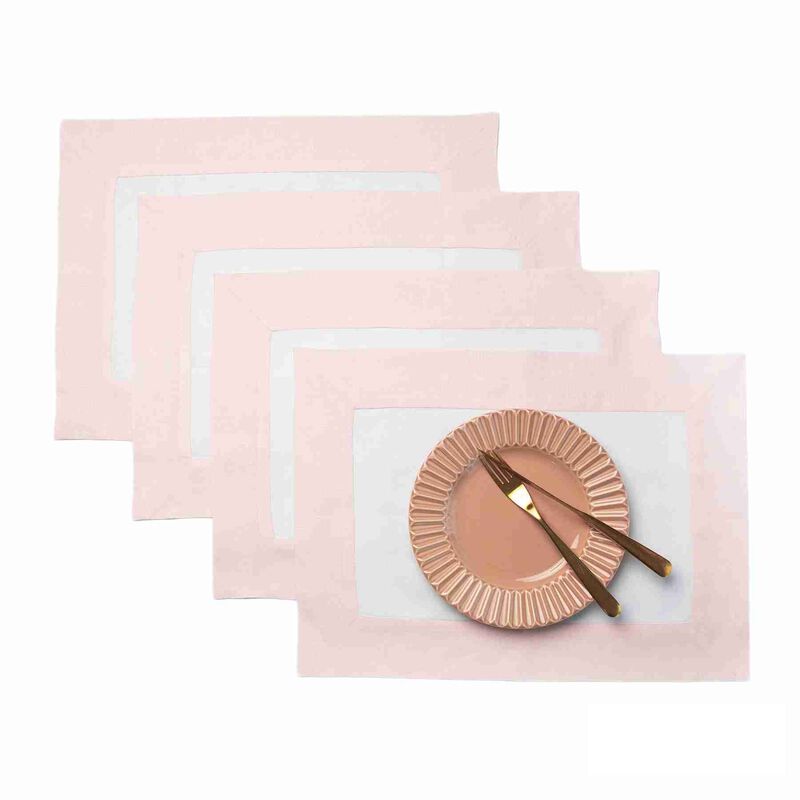 Solino Home 100% Pure Linen Placemats 14 x 19 Inch Set of 4 - Contempo