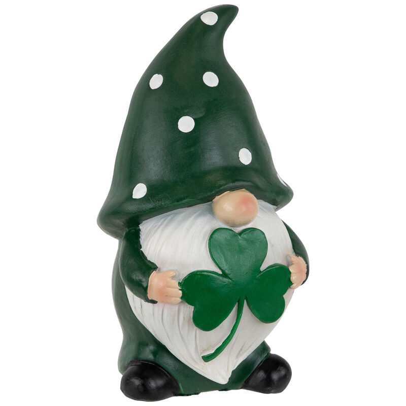 Shamrock Gnome St. Patrick's Day Outdoor Garden Statue - 7.75"