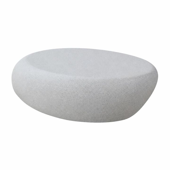 GOODSILO Irregular Matte Fiberglass Elliptical Rocks Shaped Coffee Table, Vintage No Assembly Center Table for Living Room Front of Sofa