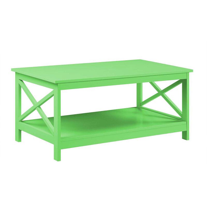 Convenience Concepts Oxford Coffee Table with Shelf Lime