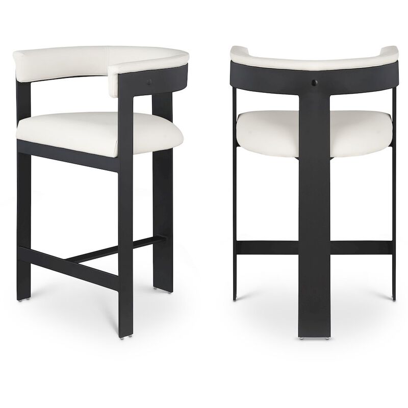 Meridian Furniture Romeo Vegan Leather Counter Stool, Set of 2