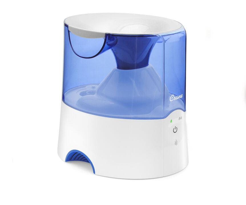 Crane Warm Mist Humidifier, 0.5 Gallon, Pure Mist, Air Humidifier for Home Bedroom and Office, Blue & White