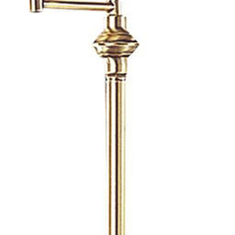 HomeRoots 59" Bronze Metal Swing Arm Floor Lamp With Beige Fabric Empire Shade image number 4