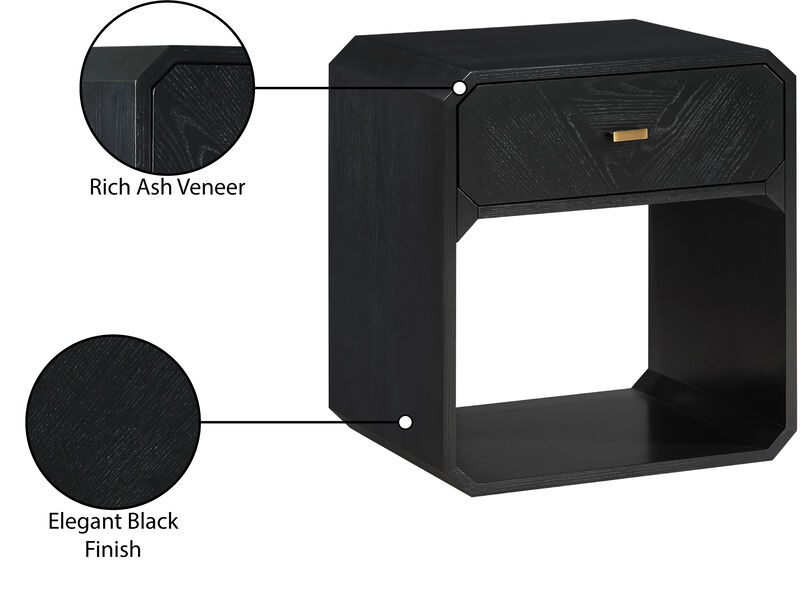 Meridian Furniture Parker Black Ash Veneer Night stand image number 9