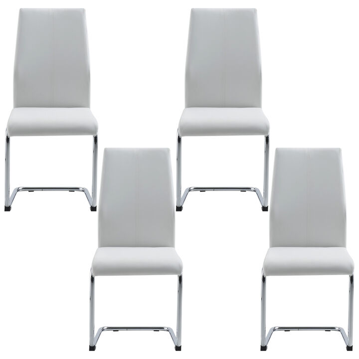 Dining Side Chairs Set of 4, Upholstered Faux Leather Seating for Home