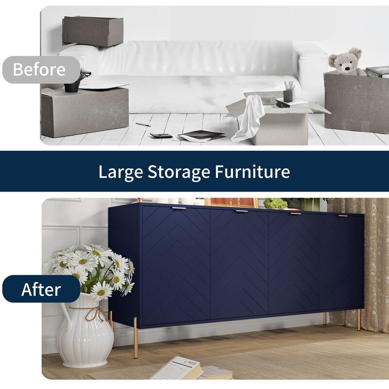 4-Door Accent Cabinet More Large Storage Cabinet