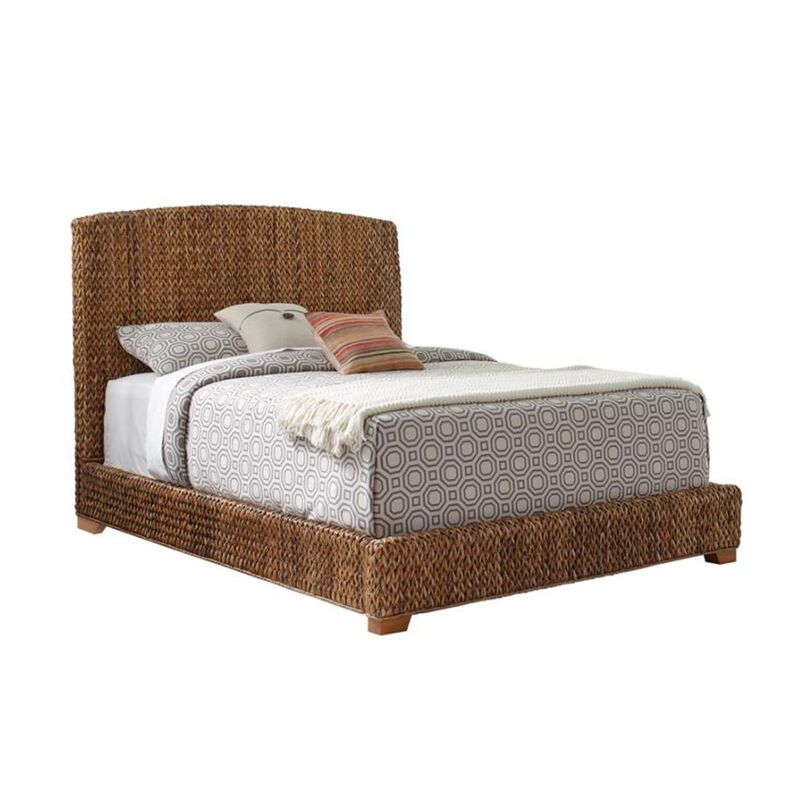 Simple Relax Eastern King Hand-Woven Banana Leaf Bed, Amber image number 0