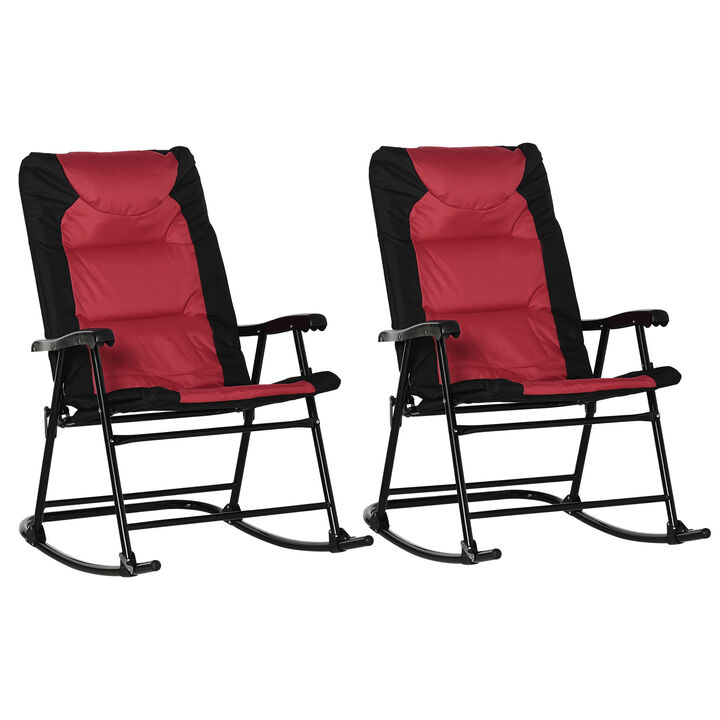 Hivvago 2-Piece Outdoor Patio Set with Folding Rocking Chairs