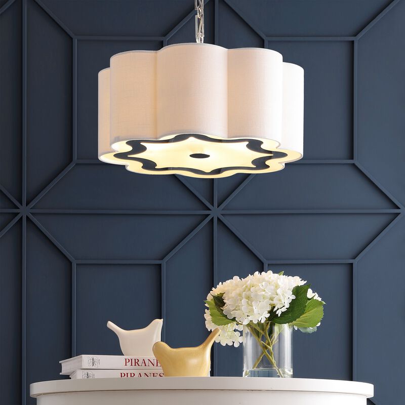 Coquille Adjustable Scalloped Shade Metal LED Pendant