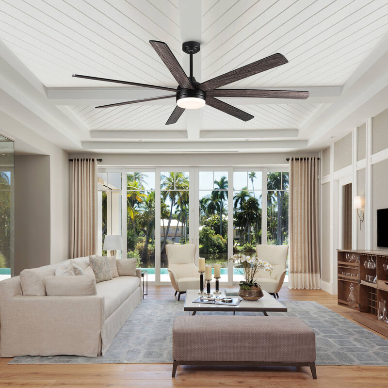 ELEMENT ACE 72 Inch Large Farmhouse Ceiling Fan with Reversible Plywood Blades, Adjustable Wind Speeds, Dimmable LED Light Ideal for Dining Room, Living Room and Bedroom Spaces image number 6