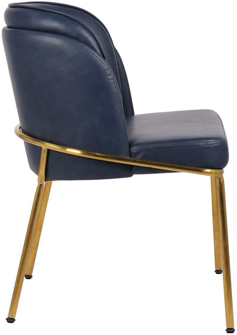 Meridian Furniture Jagger Navy Vegan Leather Dining Chair, Set of 2 image number 4