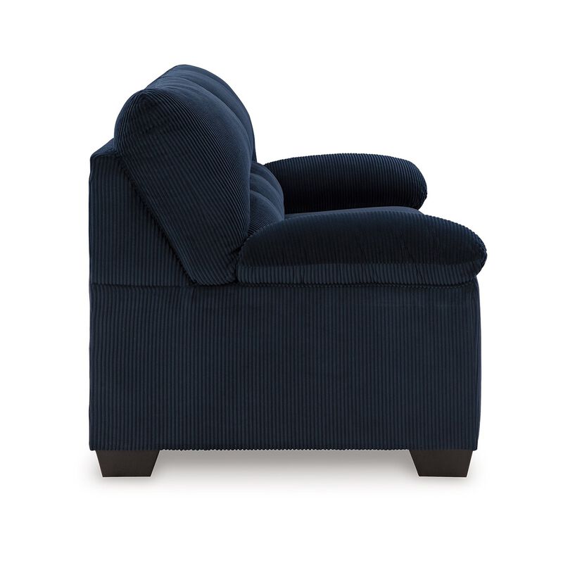 Simy Sofa, Pillow Top Arms, 83 Inch Dark Navy Blue Corduroy Polyester