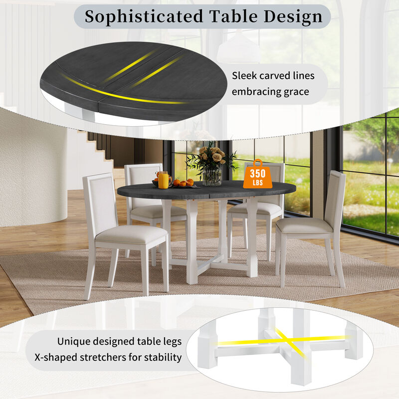 Merax  7-Piece Retro Dining Table Set for 6