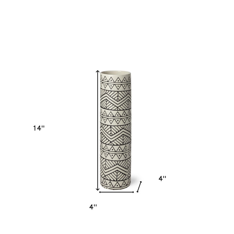 Stylish Geometric Cylinder Table Vase for Living Room or Entryway