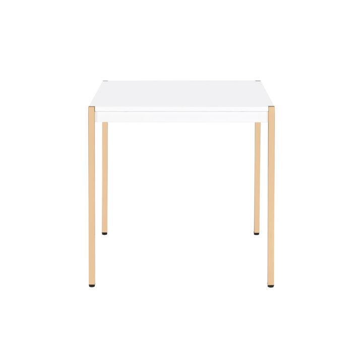 Square Accent Table with Wooden Surface, Functional Side Table for Any Room