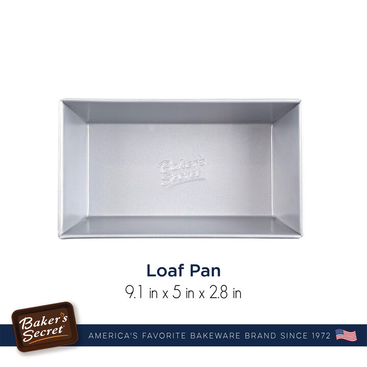 Baker's Secret 9" Loaf Pan, Bread Pan, Nonstick Coating, Thick Alumized Steel, Durable, Superb Collection