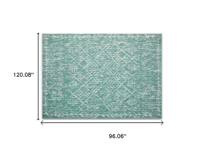 HomeRoots Geometric Distressed Area Rug image number 2