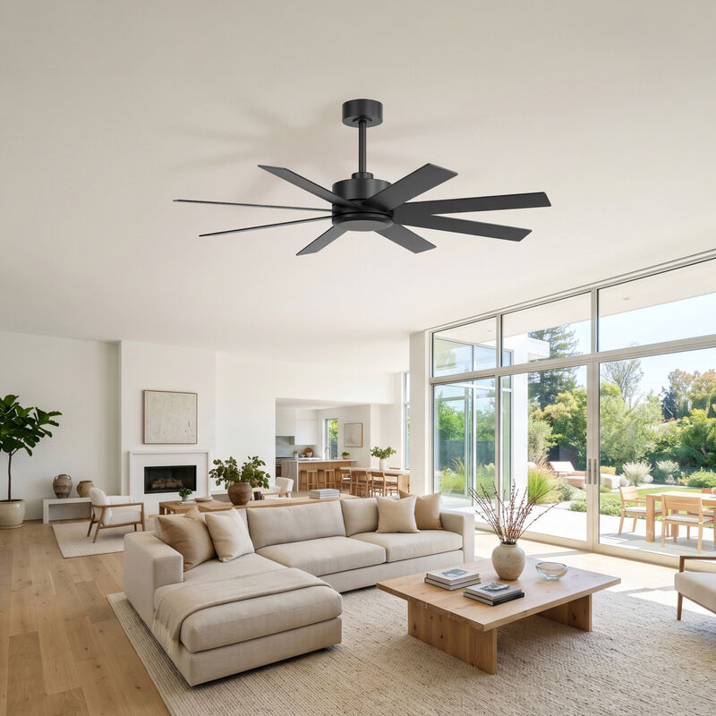 Breezary 52 Inch Ceiling Fan without Light, 8 Reversible Blades,Remote Control, 6 Speed image number 6