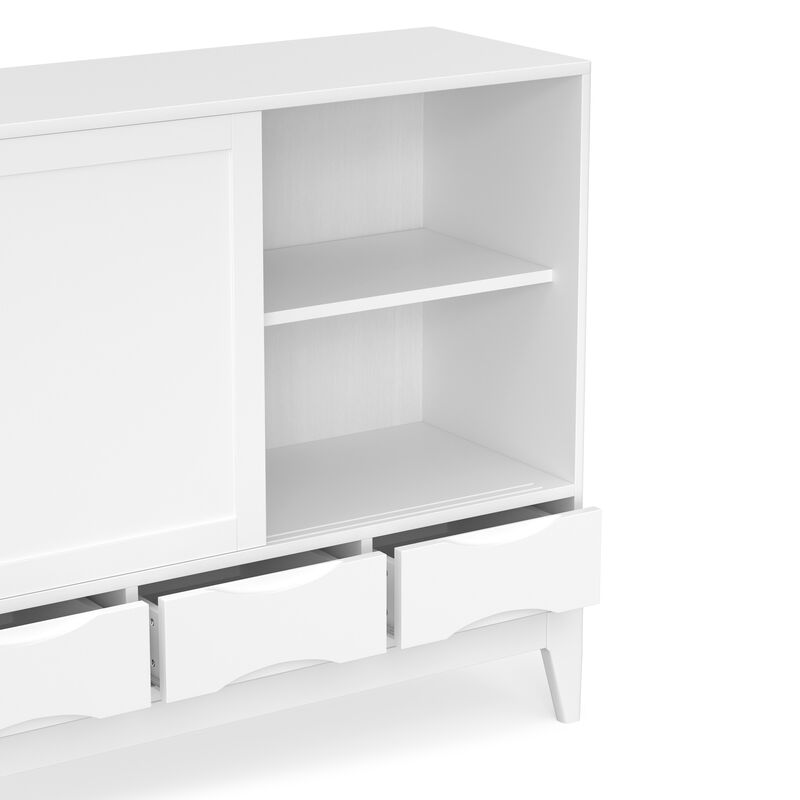 Harper 48 inch Wide Solid Hardwood Mid-Century Modern Medium Storage Cabinet in White image number 8