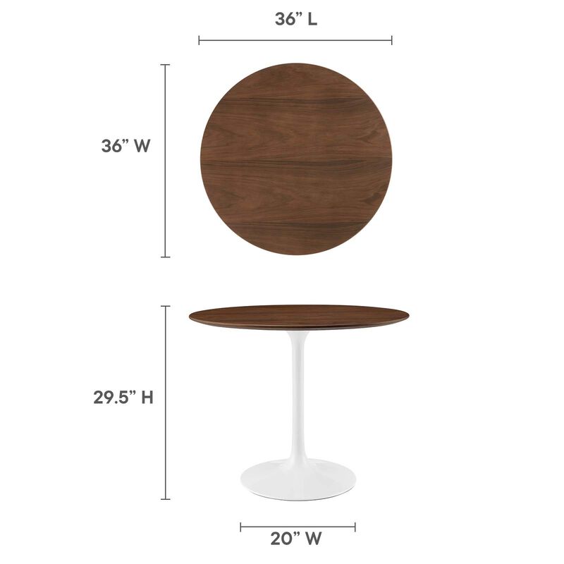 Modway - Lippa 36" Round Walnut Dining Table Walnut
