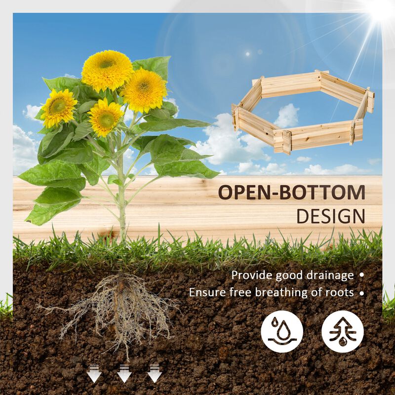 Hivvago 39x36 in Screwless Hexagon Raised Garden Bed image number 3