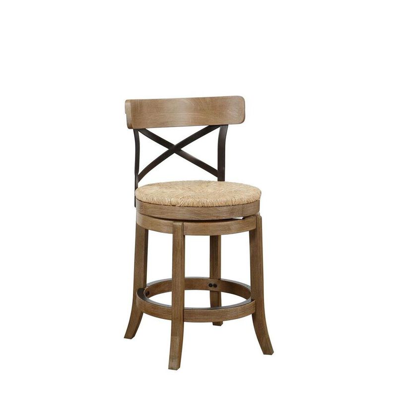 Boraam Myrtle Swivel Counter Stool - Wheat Wire-Brush