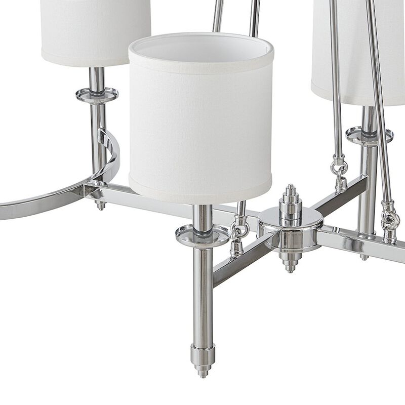 Martha Stewart Elegenza 6-light Chandelier with Fabric Drum Shades in Chrome Color