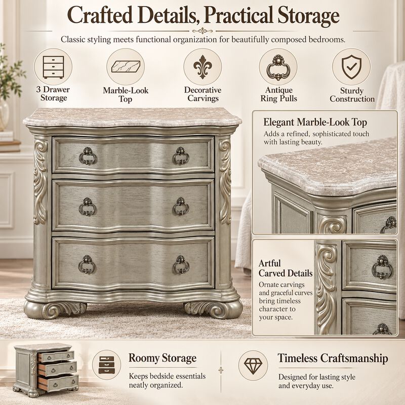 Briquara 3-Drawer Nightstand image number 5