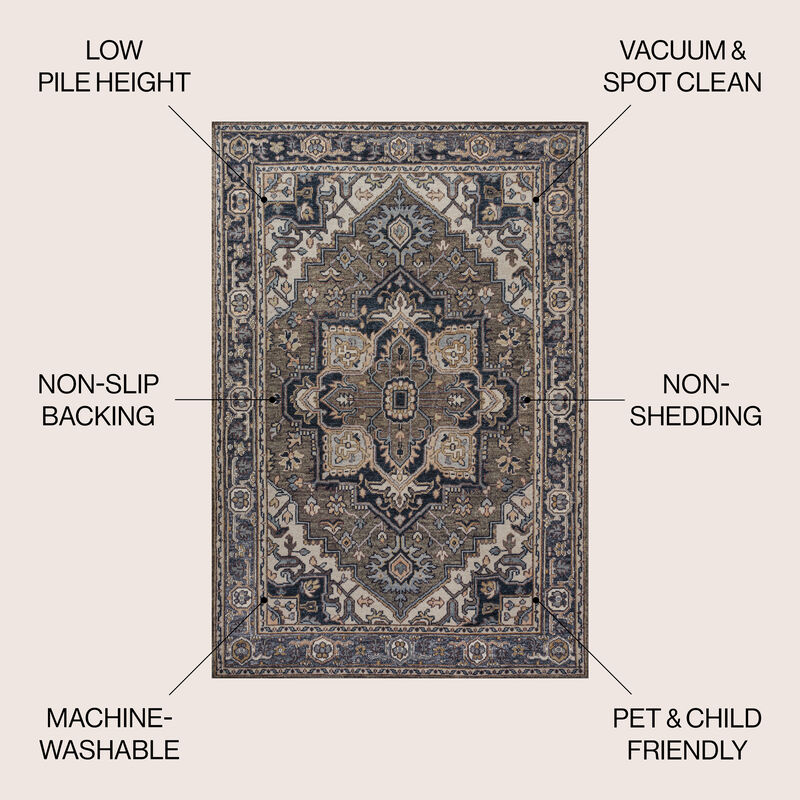 Cirali Ornate Large Medallion Machine-Washable Area Rug