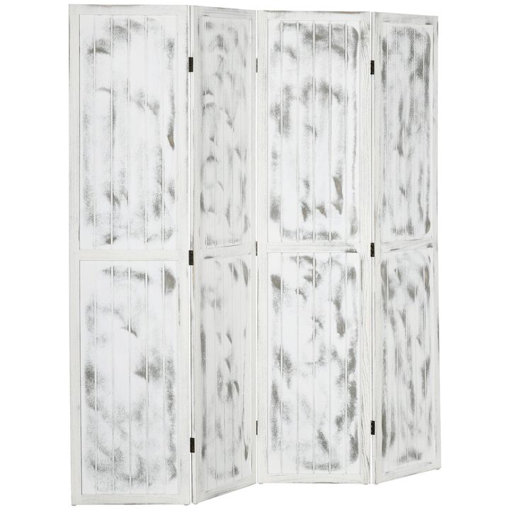 Screen Divider Room Divider Screen with Foldable Design for Indoor Bedroom Office 5.5' Rustic White