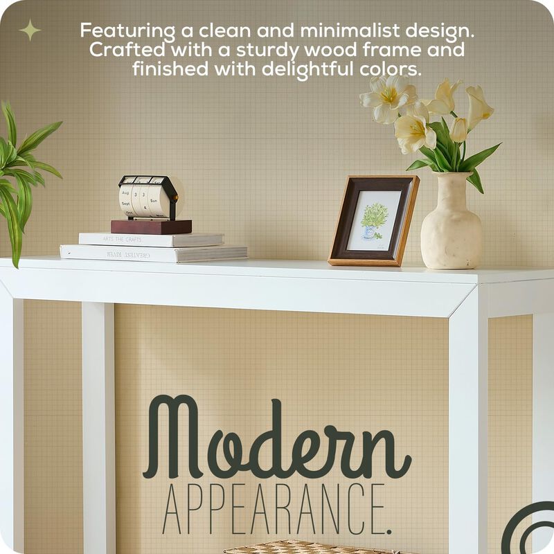 Kings Brand Furniture Russel Long Console Table - Minimalist and Slim Entryway Table for Decorative Displays, Sofa Table