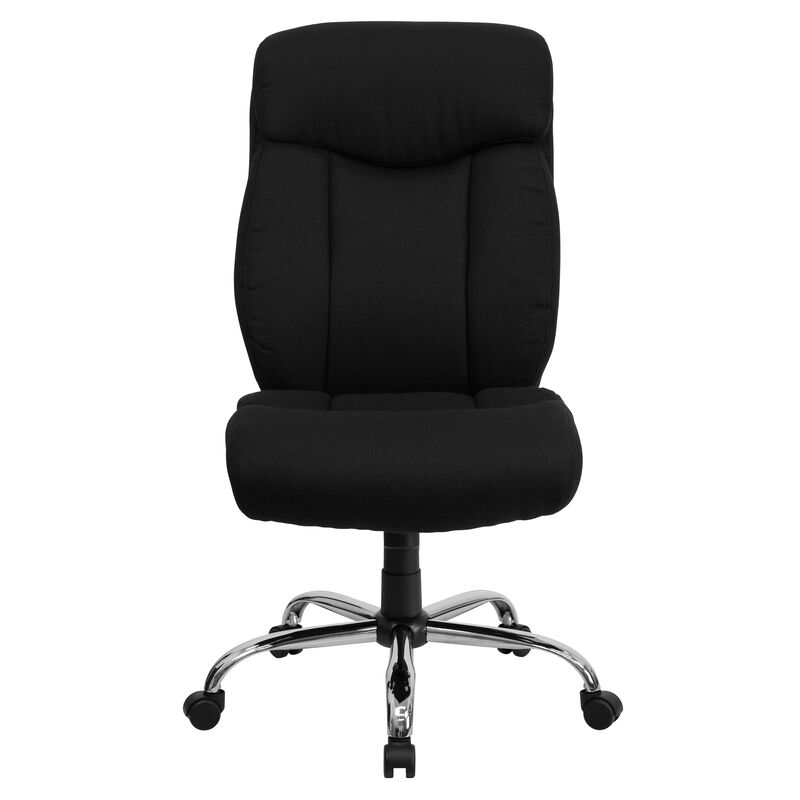 HERCULES Series Big & Tall 400 lb. Rated Black Fabric Executive Ergonomic Office Chair and Chrome Base image number 8