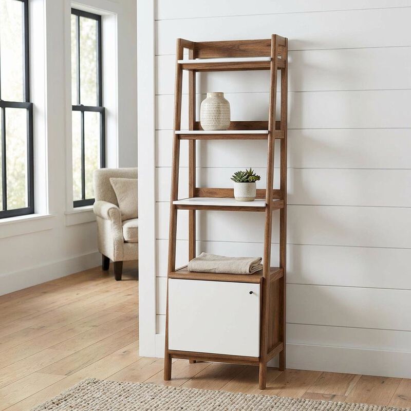 Wooden Bookshelf in finish with Open Shelving for Home Storage image number 4