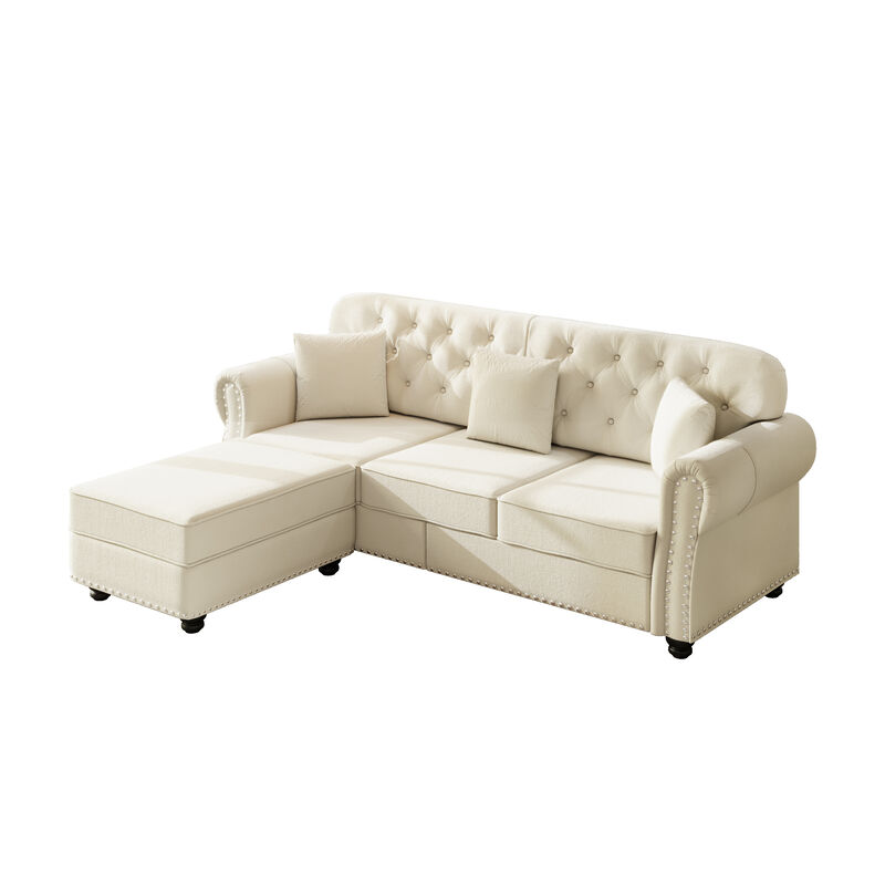 Upholstered Velvet Sofa 4 Seat image number 8