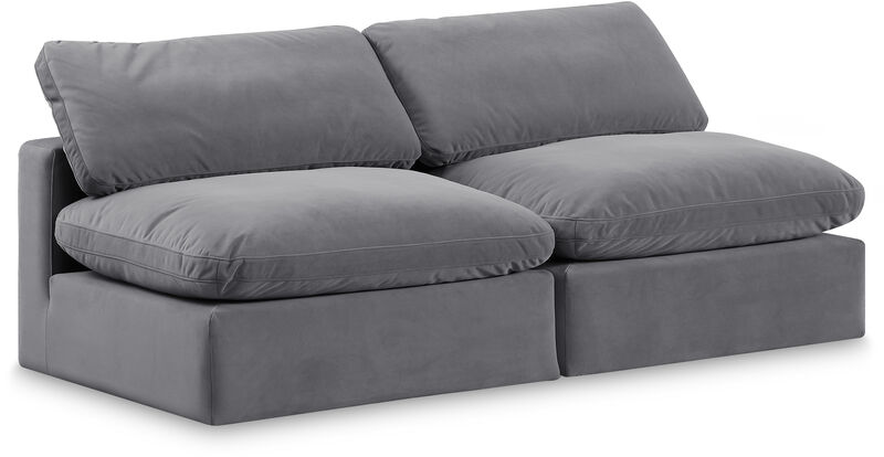 Meridian Furniture Comfy Grey Velvet Modular Sofa