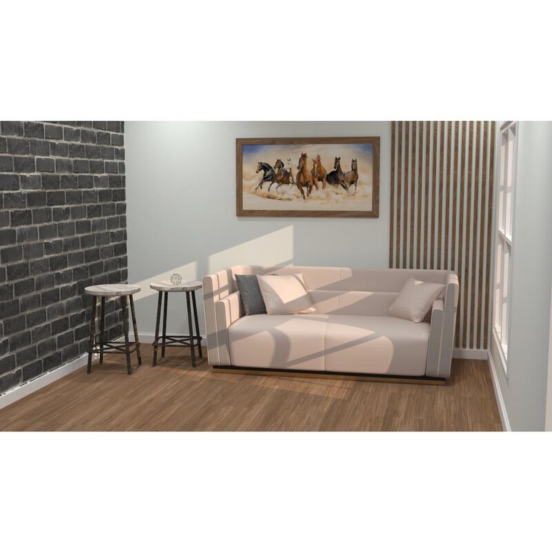 Carolina Living Illona 24 Counter Stool - Set of 2 - Natural Driftwood Seat - Aged Iron Base