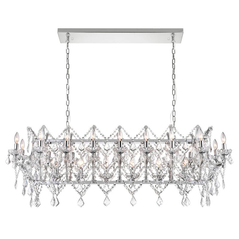 CWI Lighting Aleka 24 Light Candle Chandelier With Chrome Finish
