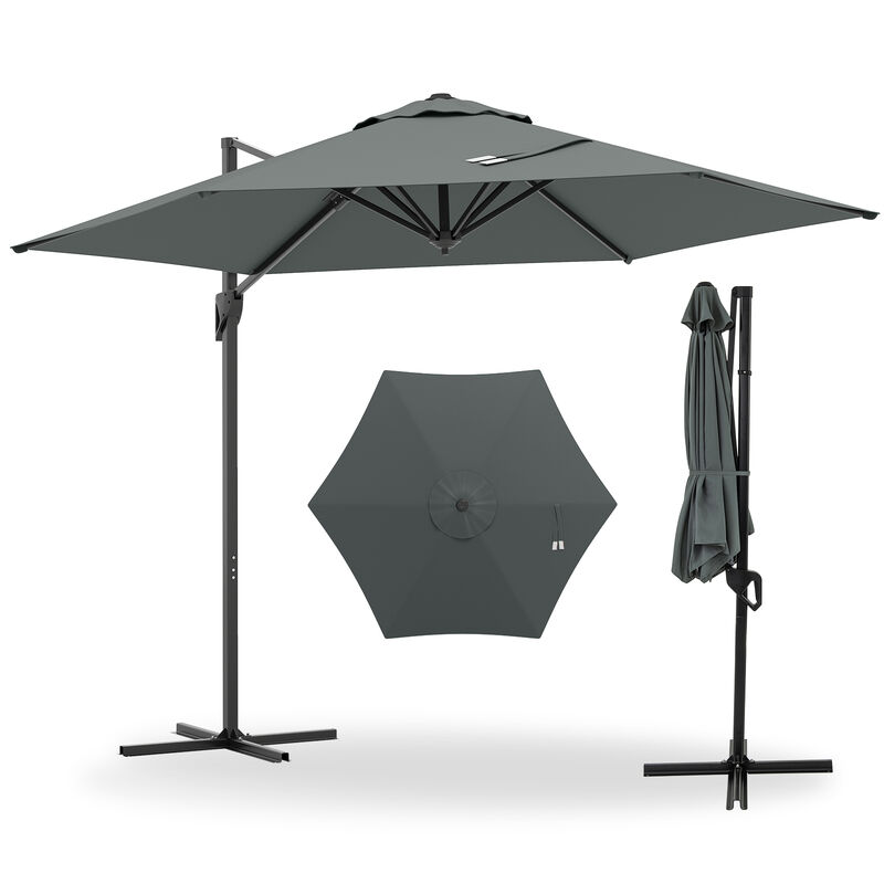 9 FT Cantilever Patio Umbrella with Vented Top and Sun-Protective Canopy image number 0