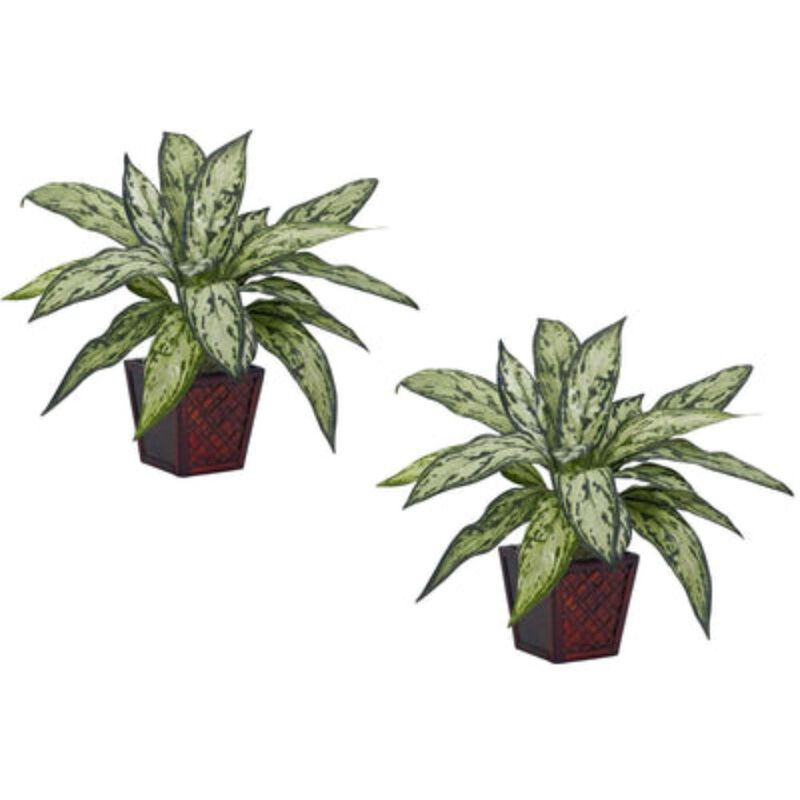 Hivvago Silver Queen Silk Plant (Set of 2)