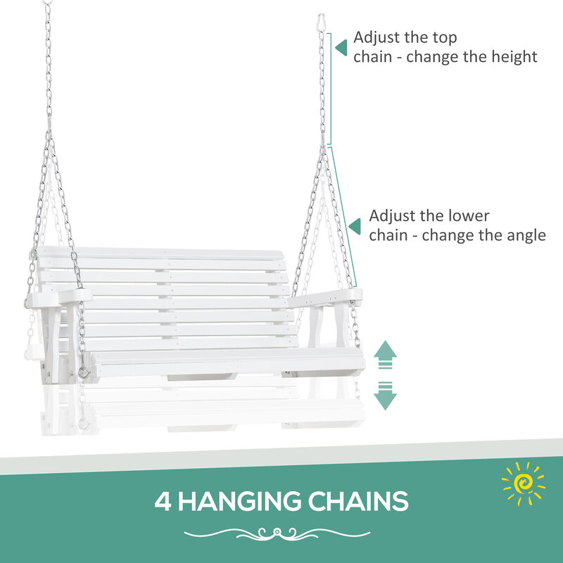 Hivvago 2-Person Outdoor Swing with Cup Holders image number 3