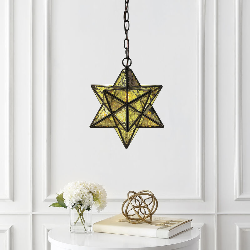 Stella Moravian Star Metal/Clear Glass LED Pendant